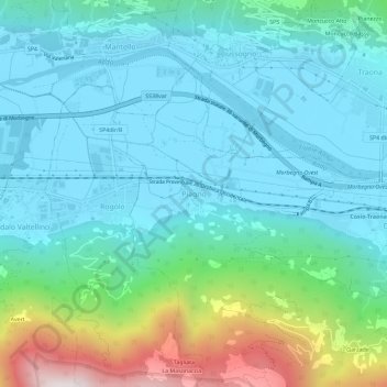 Carte topographique Piagno, altitude, relief