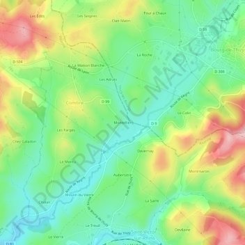 Carte topographique Montellier, altitude, relief