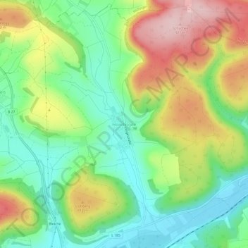 Carte topographique Hondingen, altitude, relief