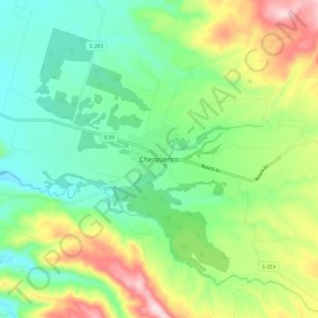 Carte topographique Cherquenco, altitude, relief