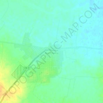 Carte topographique Ben Naceur Ben Chohra, altitude, relief