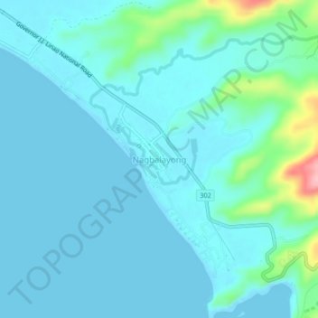 Carte topographique Nagbalayong, altitude, relief