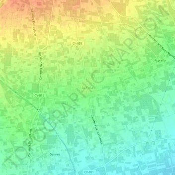 Carte topographique la Foia, altitude, relief