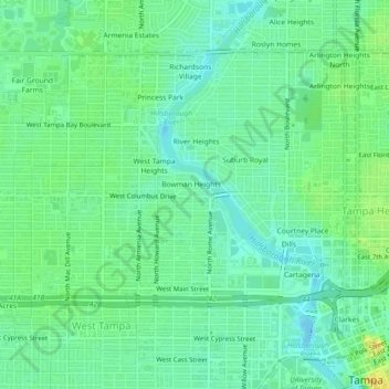 Carte topographique Michigan Park, altitude, relief
