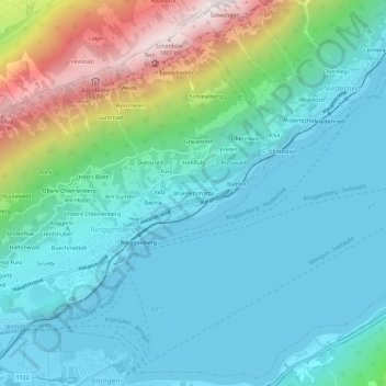 Carte topographique Bruedersmatta, altitude, relief