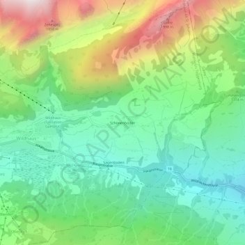 Carte topographique Schönenboden, altitude, relief