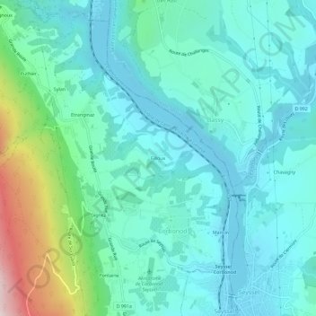 Carte topographique Eilloux, altitude, relief