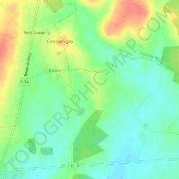 Carte topographique Les Desserts, altitude, relief