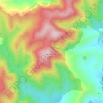 Carte topographique Whakaari, altitude, relief
