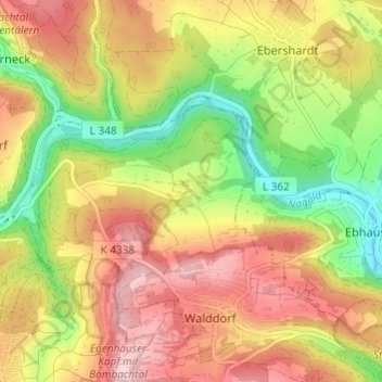 Carte topographique Monhardt, altitude, relief