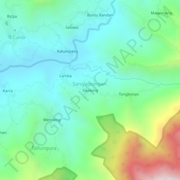 Carte topographique Sikolong, altitude, relief