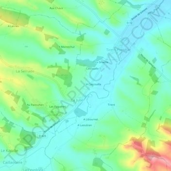 Carte topographique Joulet, altitude, relief