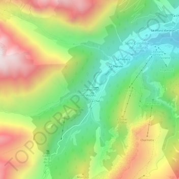 Carte topographique Valmaure, altitude, relief