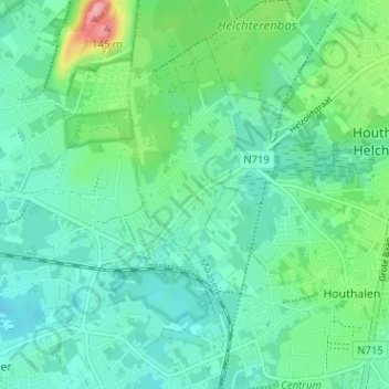 Carte topographique Lillo, altitude, relief