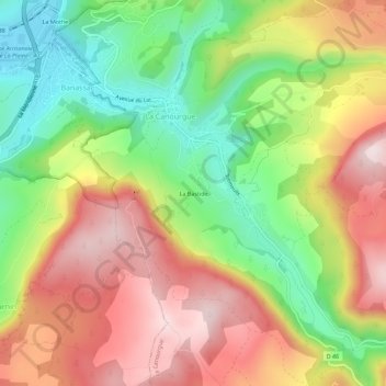 Carte topographique La Bastide, altitude, relief