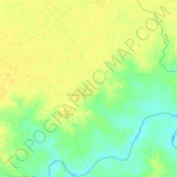Carte topographique Saujana, altitude, relief