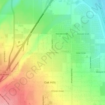 Carte topographique High Country, altitude, relief