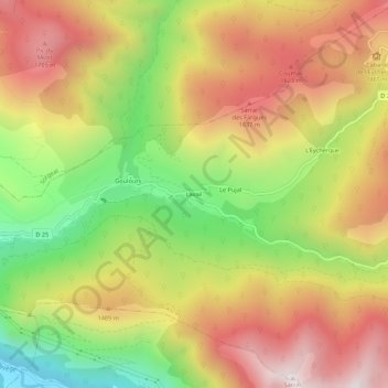 Carte topographique Lavail, altitude, relief