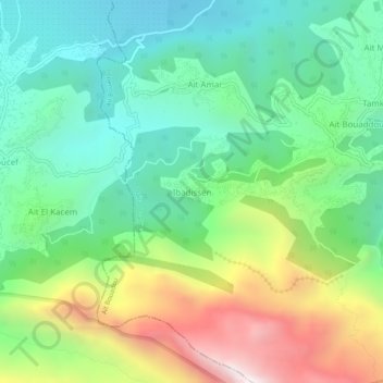 Carte topographique Ibadissen, altitude, relief