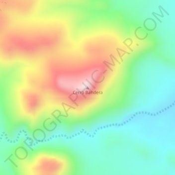 Carte topographique Cerro Bandera, altitude, relief