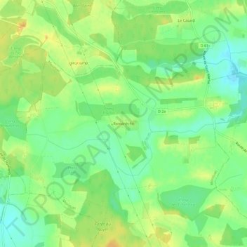 Carte topographique Romanèche, altitude, relief
