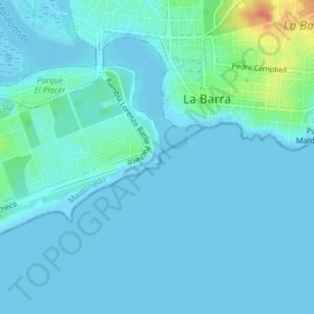 Carte topographique Punta de la Barra, altitude, relief