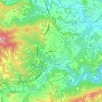Carte topographique Salelles, altitude, relief
