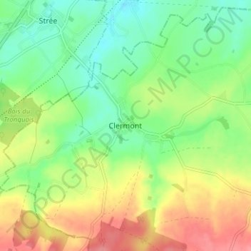 Carte topographique Clermont, altitude, relief