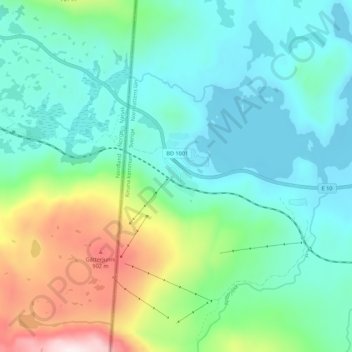 Carte topographique Riksgränsen, altitude, relief