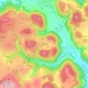 Carte topographique Geyerbad, altitude, relief