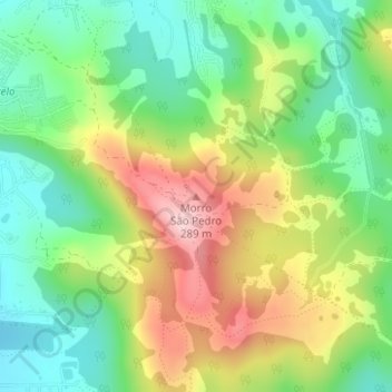 Carte topographique Morro São Pedro, altitude, relief