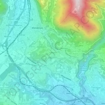 Carte topographique Corteglia, altitude, relief