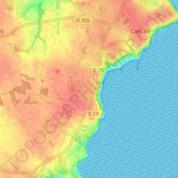 Carte topographique Terrelabouët, altitude, relief