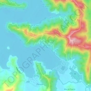 Carte topographique Totorilla, altitude, relief