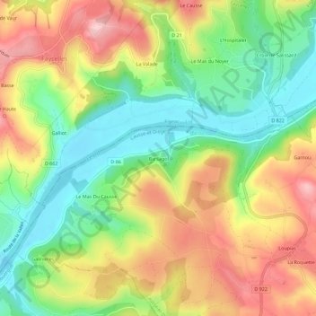 Carte topographique Barsagol, altitude, relief