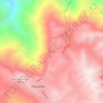 Carte topographique Pore, altitude, relief