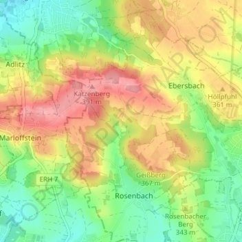 Carte topographique Wellucken, altitude, relief