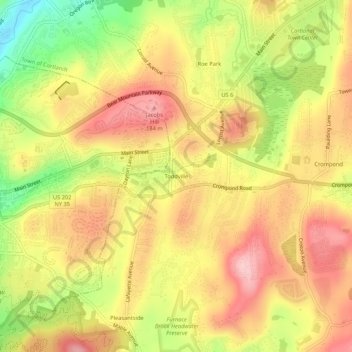 Carte topographique Toddville, altitude, relief
