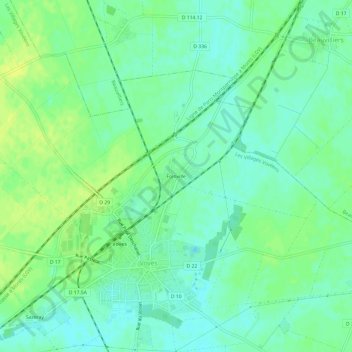 Carte topographique Foinville, altitude, relief