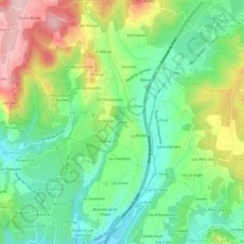 Carte topographique Torras, altitude, relief