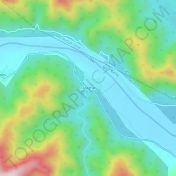 Carte topographique Ranaghat, altitude, relief
