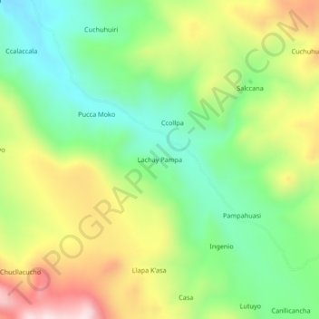Carte topographique Lachay Pampa, altitude, relief