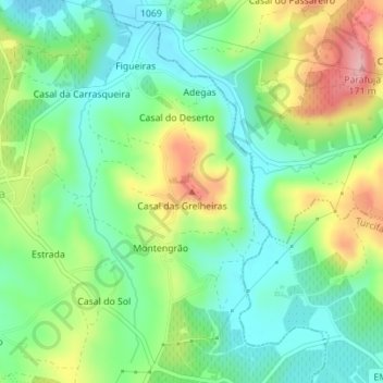 Carte topographique Charnais, altitude, relief