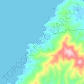 Carte topographique Güllük, altitude, relief