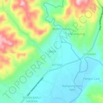 Carte topographique TAKAD, altitude, relief