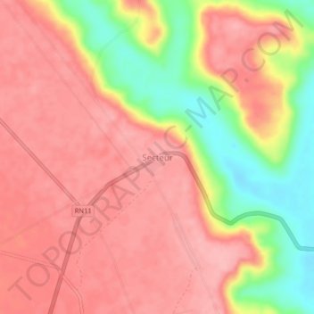 Carte topographique Secteur, altitude, relief