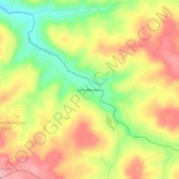 Carte topographique Linha Bernardo, altitude, relief