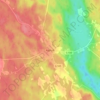 Carte topographique Älghult, altitude, relief
