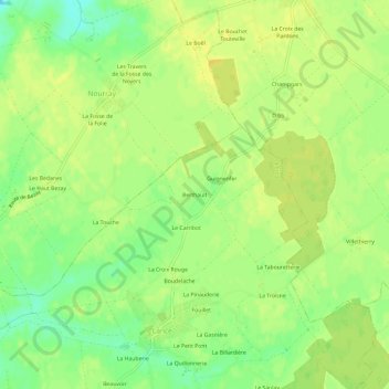 Carte topographique Berthault, altitude, relief