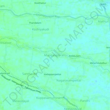 Carte topographique Mangalapuram, altitude, relief